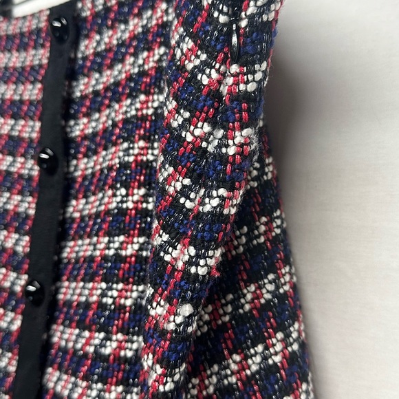 LOFT Size 14P Petite Plaid‎ Tweed Faux Button-Front Skirt
Red White Blue & Black - Picture 9 of 13
